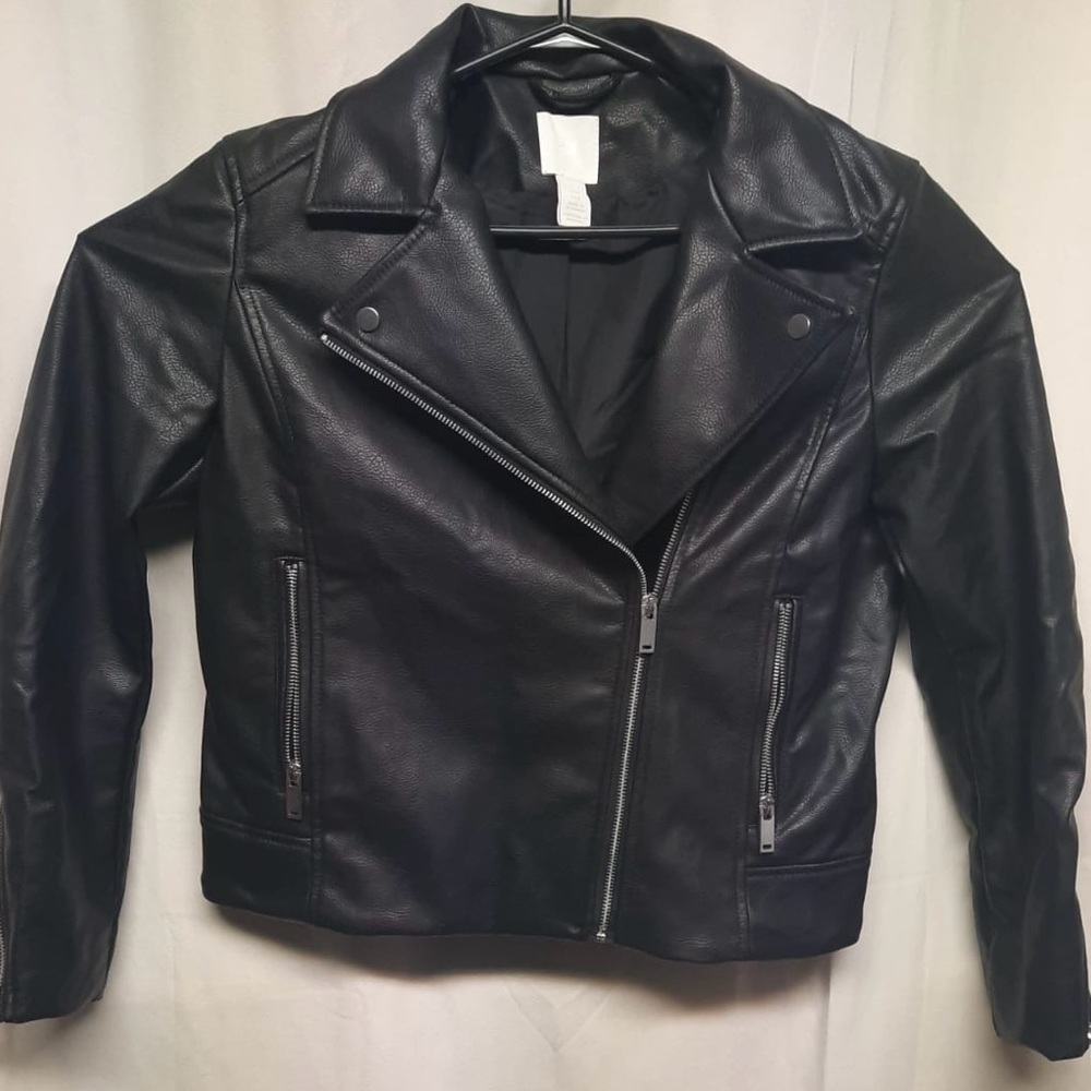 H&M Black Moto Jacket Asymmetrical Design